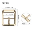 thumbnail image 2 of Uxcell 6Pack 0.94" Single Prong Belt Buckle Square Center Bar Buckles for Leather Craft, Gold, 2 of 6