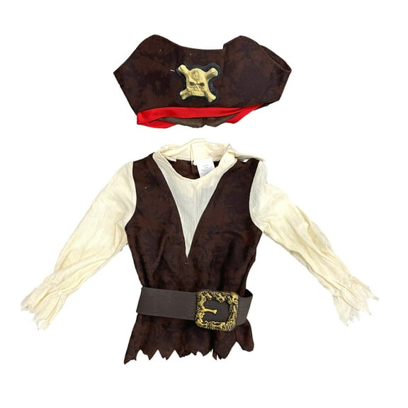 Boys Girls Pirate Halloween Costume With Top, Eyepatch & Hat Small (4/6)