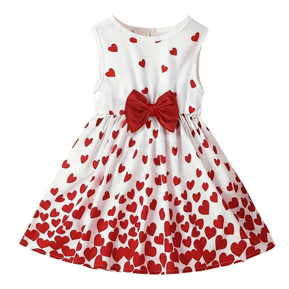 FhsagQ Dress for Girls Little Girl A Line Dresses Bowknot Dress for Baby Girls Casual Toddler Girl Dresses for Party Girl Dress Easter Easter Dresses for Girls 7-8 White 9-12M
