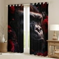 thumbnail image 2 of Ape Blackout&nbsp;Curtains for Bedroom,Black Gorilla Curtains&nbsp;&&nbsp;Drapes Red Rose Chimpanzee Curtains 2 Panels 38"Wx45"L,Gothic Wild Animals Window&nbsp;Curtains, 2 of 5