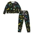 thumbnail image 2 of DISNIMO Moon Sun Print Lounge Sets for Women Two Piece Outfits Pj Sets Soft Comfy Sleepwear Crew Neck Pullover Top and Long Pants Matching Sets, Available in Plus Size, L, 2 of 7