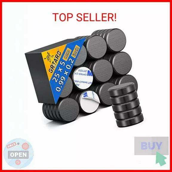 Grtard 30 Pack Magnets For Crafts With Adhesive Backing Ceramic Magnets Round Di