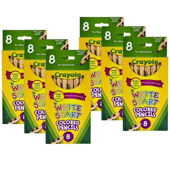 Crayola Write Start Colored Pencils, 8 Per Box, 6 Boxes
