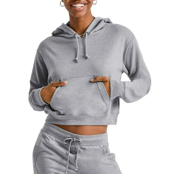 Hanes Originals Women's French Terry Cropped Hoodie, Sizes XS-XXL