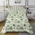 thumbnail image 1 of YST Christmas Village Bedspread Set Queen Size, Xmas Green Beige Quilt Set for Kids Teens, Christmas Tree Reindeer Rabbit Pattern Coverlet Set, Winter Holiday Bed Set with 2 Pillowcases, 1 of 3
