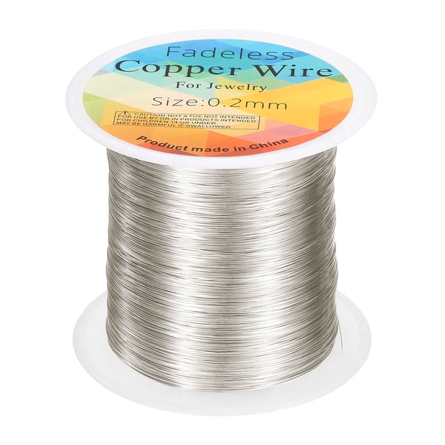 Alambre Artístico Uxcell 328ft 32 Calibre Alambre de Cobre para Manualidades, Blanco