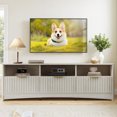 thumbnail image 3 of CHITOOMA Fluted TV Stand for TVs up to 65", Modern Media Console with Open Shelves & Hidden Storage Cabinet, Entertainment Center for Living Room, Gray, 3 of 11