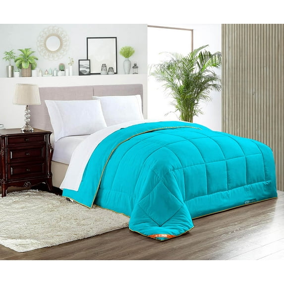Dee's Collection Turquoise Blue King Comforter Set - Microfiber Fill, All-Season with Pillowcases