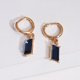 thumbnail image 2 of Pendientes simples de aleación para mujer, pendientes elegantes con colgante de cristal a la moda para mujer (azul), 2 of 4