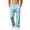 Cyan, variant on Mens Loose Fit Check Trousers Simple Buffalo Line Plaid Deep Side Pockets Lightweight Woven Fabric Mens Daily Walking Pants Blue L