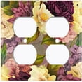 thumbnail image 3 of Metal Light Switch Plate Outlet Cover Purple White Rose Wallpaper ROS017, 3 of 13
