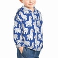 thumbnail image 2 of Kids Zip Up Hoodie for Boys Girls Toddler - cute cartoon lama alpaca blue Lightweight Long Sleeve 2T Boys Girl Clothes, Sun Protection Windproof Jackets Hoodie Sweatshirt, 2 of 7