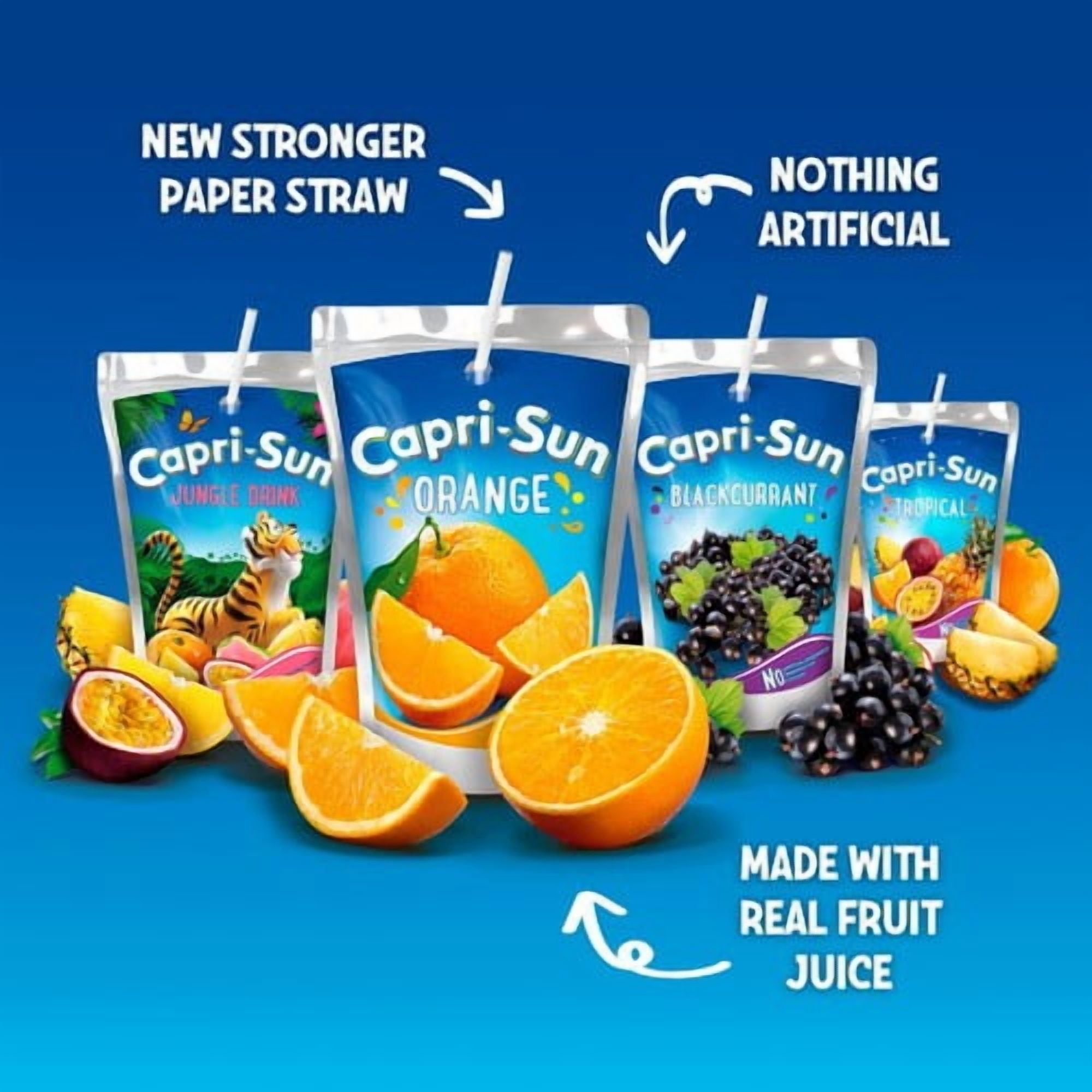 Capri Sun Orange 8 x 200ml, British Import (Pack of 2)