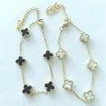 thumbnail image 2 of Pulsera de trébol de cuatro hojas de la suerte de cinco flores de tamaño 9 mm, de acero de titanio a la moda, resistente a la decoloración, 2 of 6