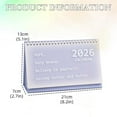 thumbnail image 3 of Desk Calendar 2026, Thick Paper Twin-Wire Binding Standing Flip Desk Calendar Portable 2026 Monthly Desktop Calendar for Daily Schedule Home Office Supplies, Purple, 3 of 9