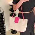 thumbnail image 1 of Bolso cruzado para mujer, bolso de mano de paja de verano para regalo de cumpleaños (rosa), 1 of 8