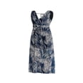 thumbnail image 4 of Femmes Été Robe Sans Manches Imprimé Feuille V-Cou une Seule Pièce, 4 of 6