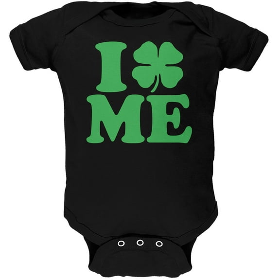 St. Patricks Day - I Shamrock Love Me Black Soft Baby One Piece - 9-12 months