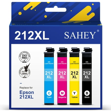 212xl Ink Cartridge for Epson 212 Ink for Epson 212XL Workforce WF-2850 WF-2830 Expression Home XP-4100 XP-4105 Printer(4 Pack, Black Cyan Magenta Yellow)