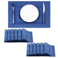 thumbnail image 1 of Set de 12 Individuales con Marco Azul Leetaltree - Individuales Resistentes al Calor y Antideslizantes para Mesa de Comedor, Lavables y Duraderos de PVC Vinílico Tejido (Marco Azul, 12), 1 of 9