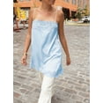 thumbnail image 3 of Women Silk Lace Trim Cami Tops Y2k Spaghetti Strap Lace Tank Tops Stain Slip Long Top Silky Slip Dress Side Lace Undershirt Going Out Camisole, 3 of 6