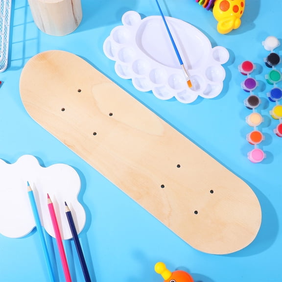 SEWOART Graffiti Skateboard Wooden Board Beige 1Set