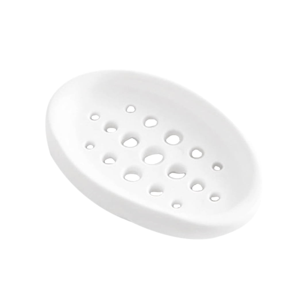 New Bath Silicone Soap Dish Storage Holder Non-slip Soapbox Plate Tray Drain W 
