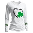 thumbnail image 3 of Camiseta Suelta de Cuello Redondo de la Impresión Del Día de San Patricio Casual de las Mujeres de Manga Larga para Primavera Verano, 3 of 6