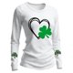 thumbnail image 2 of Camiseta Suelta de Cuello Redondo de la Impresión Del Día de San Patricio Casual de las Mujeres de Manga Larga para Primavera Verano, 2 of 6