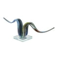 thumbnail image 6 of 20" x 6" Multi Colored Glass Wave Abstract Sculpture with Clear Base, by DecMode, 6 of 9