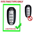 thumbnail image 2 of Silicone 4 Buttons Smart Key Skin Jacket Fob Cover Case Remote Keyless Entry Protector Suitable with Infiniti O50 Q60 QX50 QX60 2020 Key (Black and Blue), 2 of 2