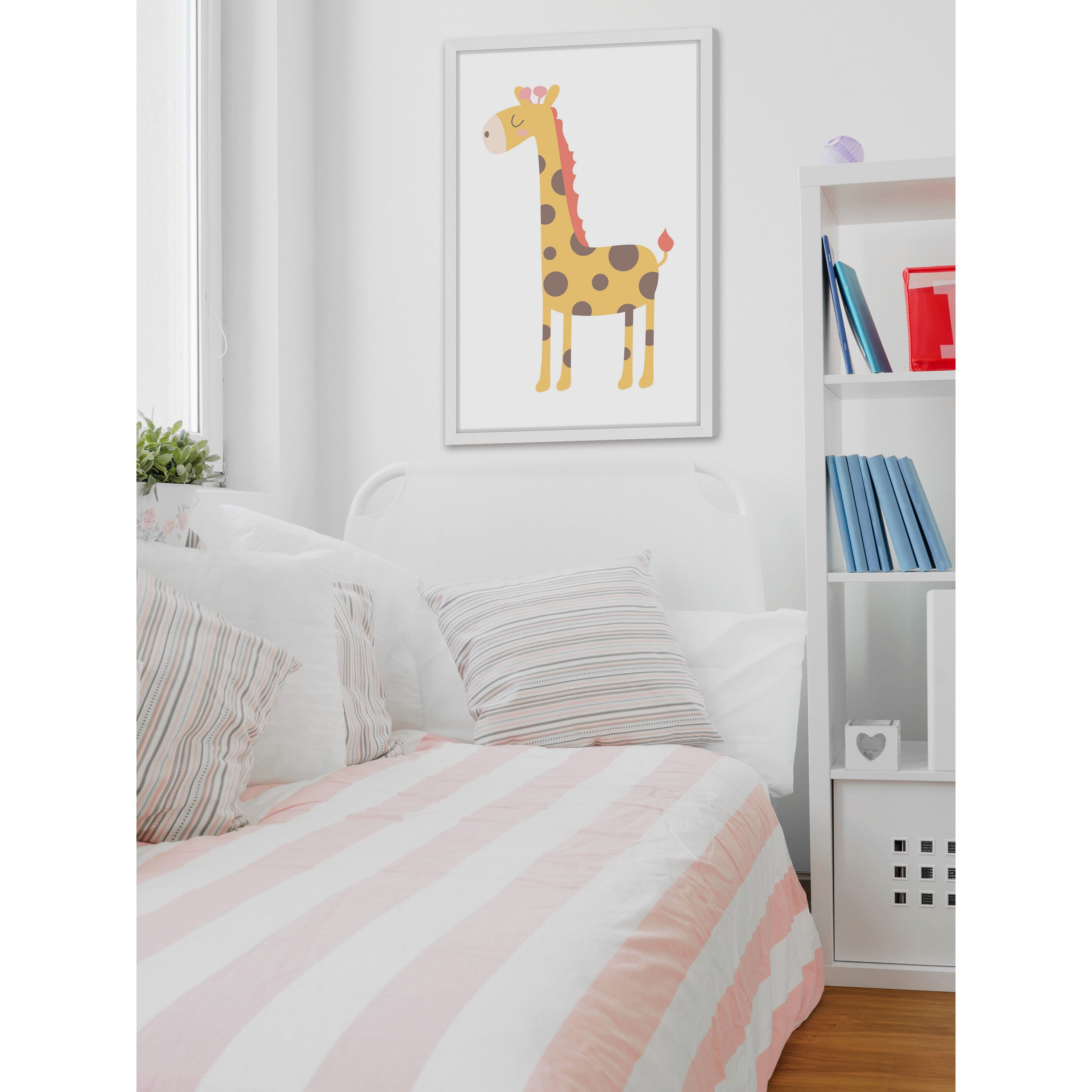 Marmont Hill "Happy Giraffe" by Shayna Pitch Framed Painting Print