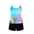 thumbnail image 6 of Warop Women's Sports Tankini Swimsuit, Hawaiian Print with Built-in Bra Pads, Modest Two-Piece Design with Pockets for Beach and Swimming, 6 of 6