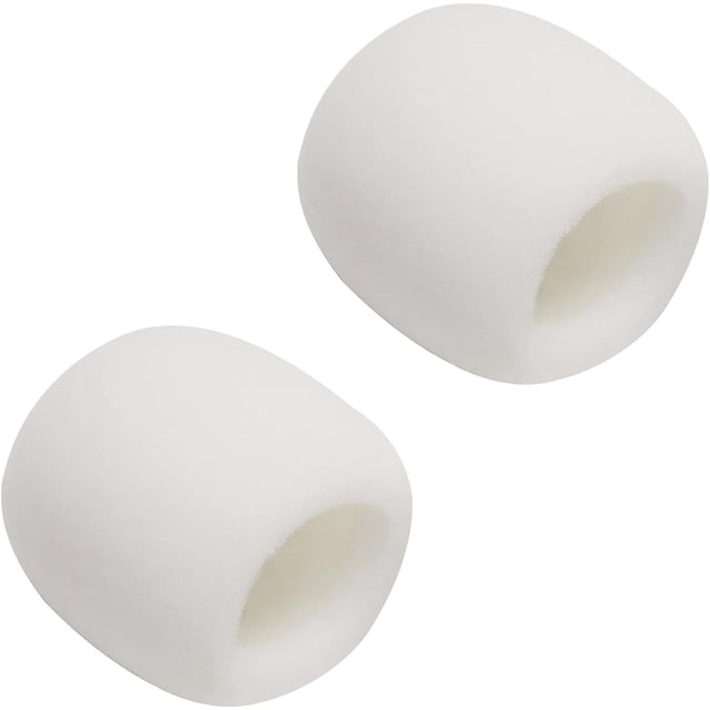 HUGFEGWE 2Pcs Microphone Cover Sponge Foam Mic Cover Handheld Microphone Windscreen Shield Protection Micro Foam Filter White for KTV Broadcasting CA919-114783