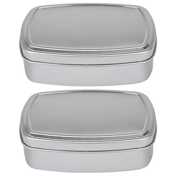 MLINS  2 Pcs Soap Bar Travel Case Holder Aluminum Box Leak-proof Container