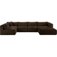 thumbnail image 3 of Meridian Furniture 5-Piece Brown Corduroy Performance Fabric Modular Sectional, 3 of 13
