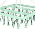 thumbnail image 2 of 32 Clip Folding Hanger Laundry Clip Rack 32 Clip Folding Hanger 360 Degree Rotation Household Laundry Clip Rack With Windproof Lock Drying Rack Green C0NCN, 2 of 5