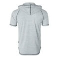 thumbnail image 3 of ZIMEGO Men's Color Block Short Sleeve Pullover Pocket Hiphop Thin Hoodie Shirt, 3 of 6
