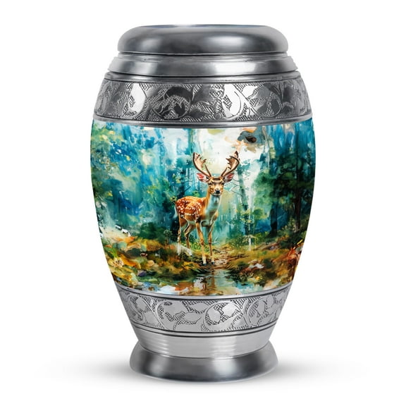 KARYLIZ Large Deer Urns For Human Ashes - Cremation Urns for Human Ashes Adult Man - Funeral Urns for Ashes Adult Male & Female - Burial Urn for Adult Ashes Memorial Urn Large 10 Inch