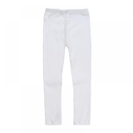 

MELLCO Kid Leggings-Cotton Solid Pattern Pants Warm Trousers for Girl Toddler Winter/Spring/Autumn (White)