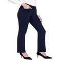 thumbnail image 1 of Women Pants Solid Color Flared Trousers with Pockets, 1 of 3