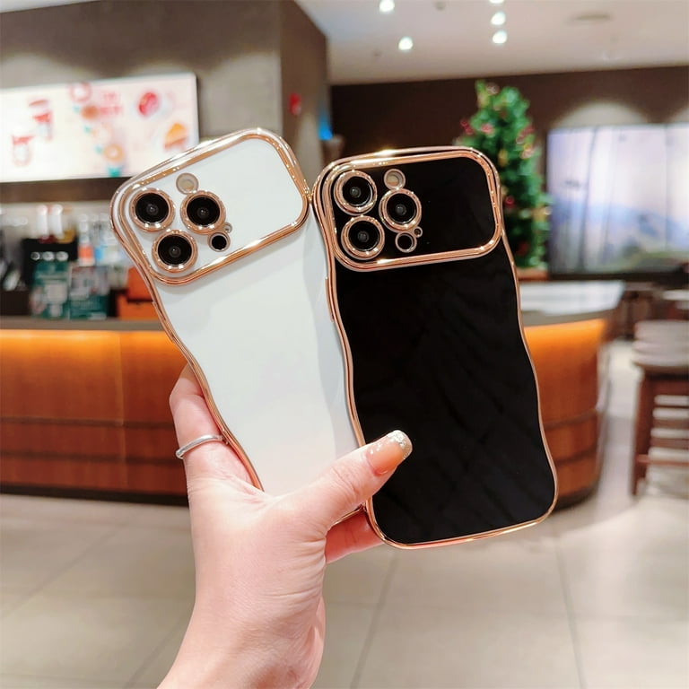SaniMore for iPhone 15 Pro Max Case, Electroplated Wave Bumper