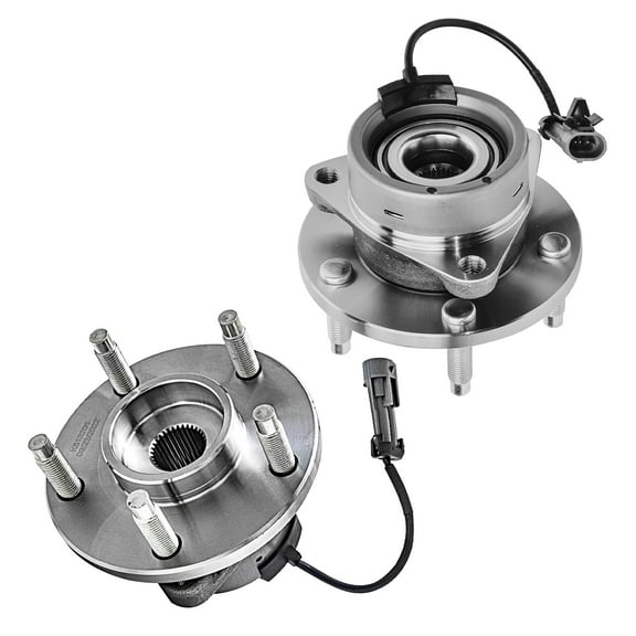 Detroit Axle - 5 Lugs Front Wheel Bearing Hubs for Chevy Cobalt HHR Saturn Ion Pontiac Pursuit G5 [ABS Models] Wheel Bearing & Hubs Assembly Set Pair Hubs Replacement