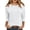 White, variant on cocolona Womens Solid Color 3/4 Sleeve Tops Crew Neck Basic Loose Shirt Dressy Casual Outfits Blouses
