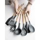 thumbnail image 5 of El utensilio de cocina del silicón fijó la cocina de madera del acacia natural 11pcs Utens, 5 of 5