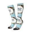 thumbnail image 2 of Balery World Travel Printed Novelty Socks Men's Women's Crew Socks Sports Socks Knee High Socks Cotton Socks Quirky and Cool Socks, 2 of 9