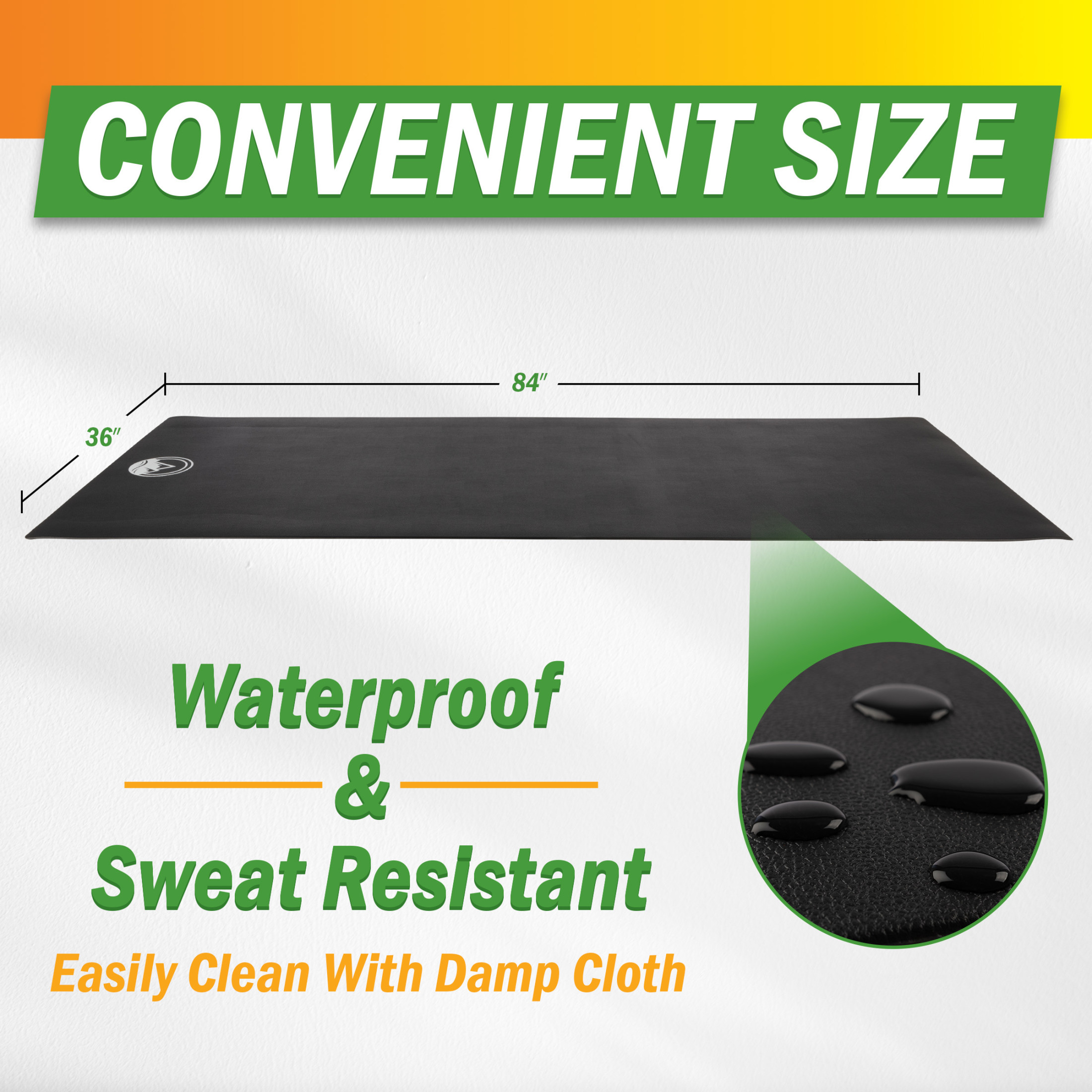 Wakeman 30x84in Treadmill Mat - 5mm Exercise Mat - Home Gym Equipment Pad
