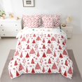 thumbnail image 2 of Homewish Merry Christmas Tree Twin Bedding Sets 7-Piece for Female Men Teens,Red White Bedding Comforter Set Microfiber,Xmas Festival Breathable Sheet Sets,Super Cozy Room Decor,Reversible, 2 of 8