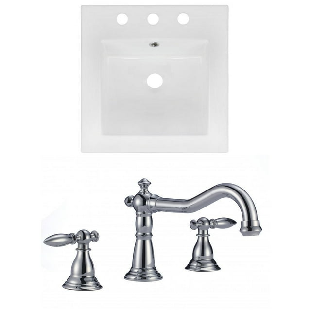 American Imaginations 59-in. W 3H8-in. Ceramic Top Set In White Color AI-16027