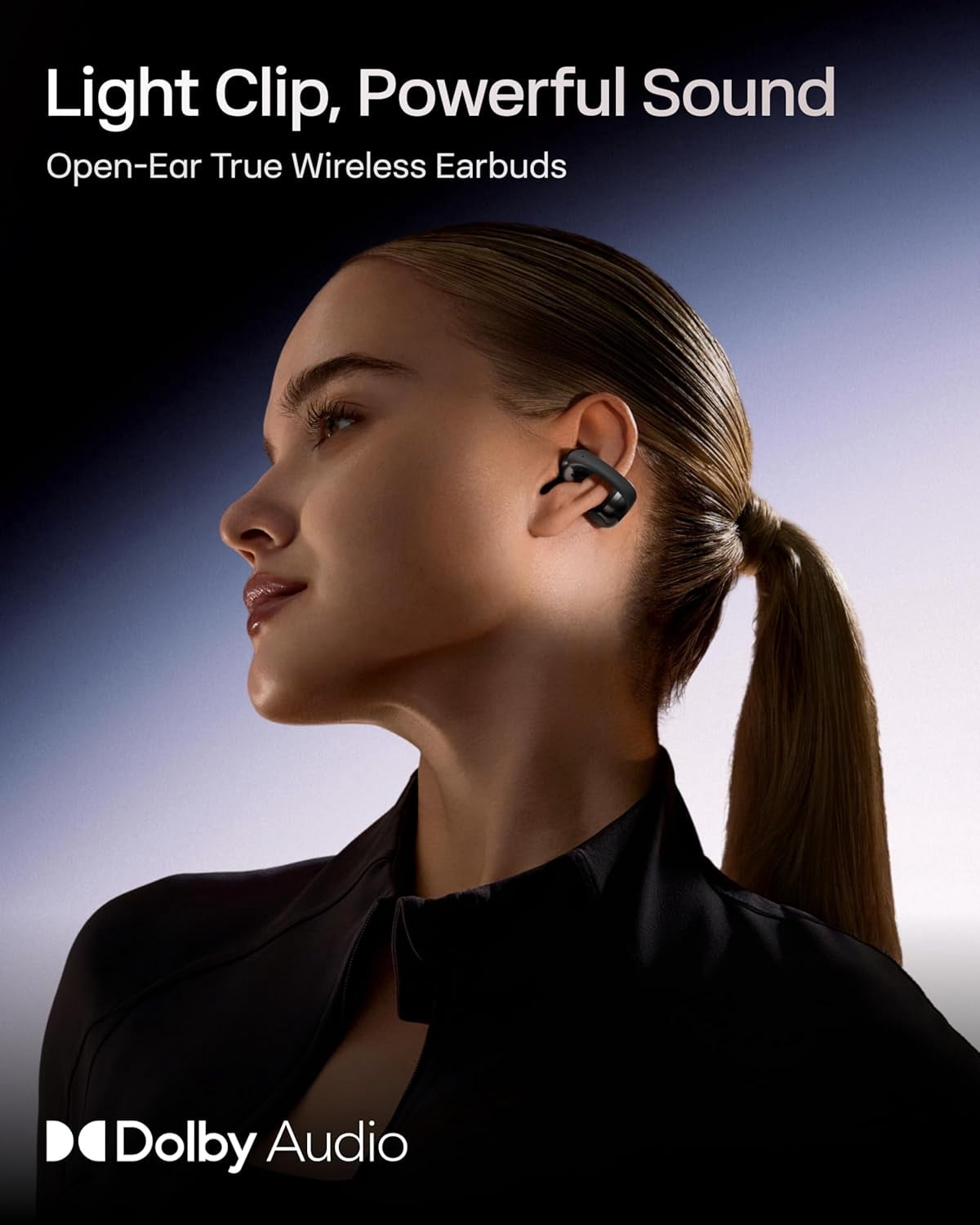 SHOKZ OpenDots ONE - Open-Ear Headphones - Wireless Bluetooth Earbuds with Microphone - Secure, Lightweight, Clip-On Fit - Premium Dolby Audio - Water Resistant - Fast Charging